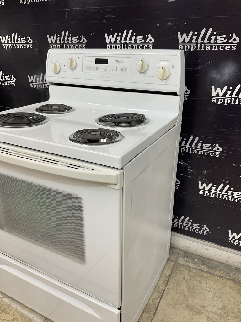 Whirlpool Used Electric Stove 220volts (40/50 AMP) 30inches {no cord} (White) 