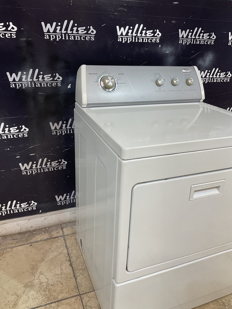 Whirlpool Used Electric Dryer 220volts (30 AMP) 27inches {4 prong} (White)
