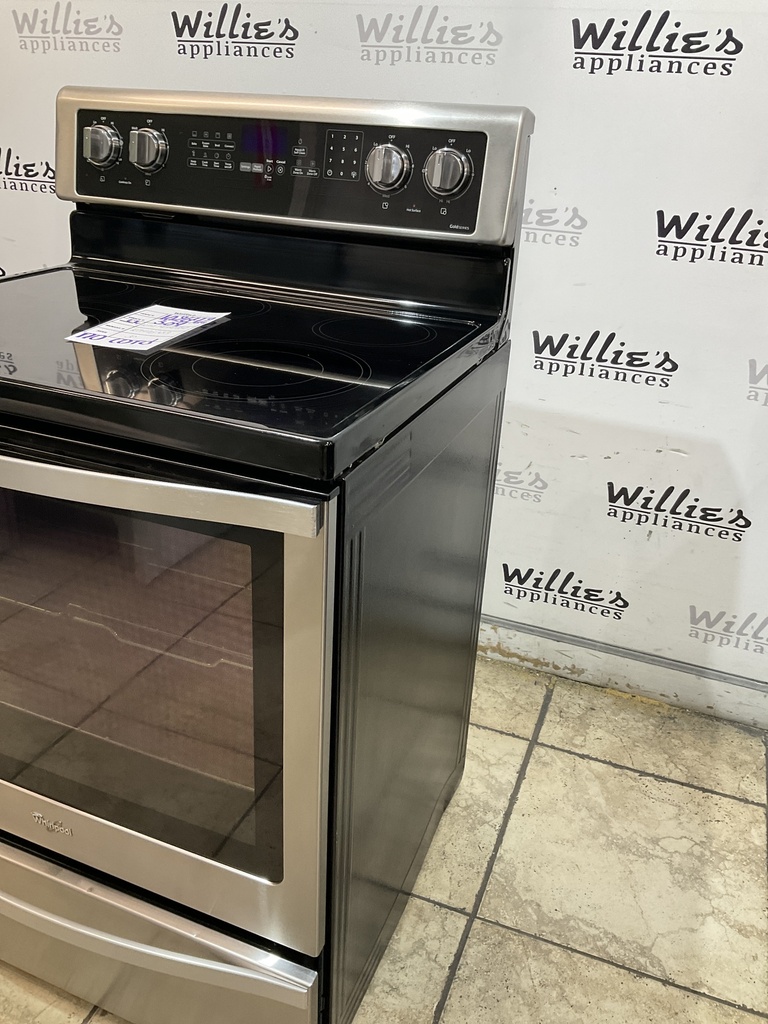 Whirlpool Used Electric Stove 220volts (40/50 AMP) 30inches {no cord} (Stainless Steel) 