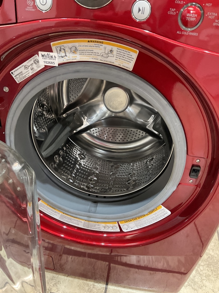Lg Used Electric Set Washer/Dryer 220volts (30 AMP) 27inches {no cord} (Red)