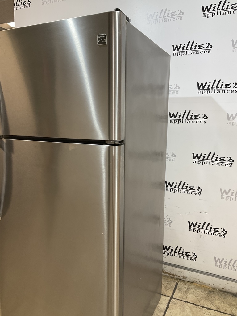 Kenmore Used Refrigerator Top and Bottom 30x66 (Stainless Steel)