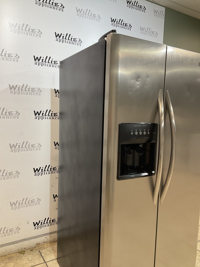 Frigidaire Used Refrigerator Side by Side 33 1/2” x 69” (Stainless Steel) 