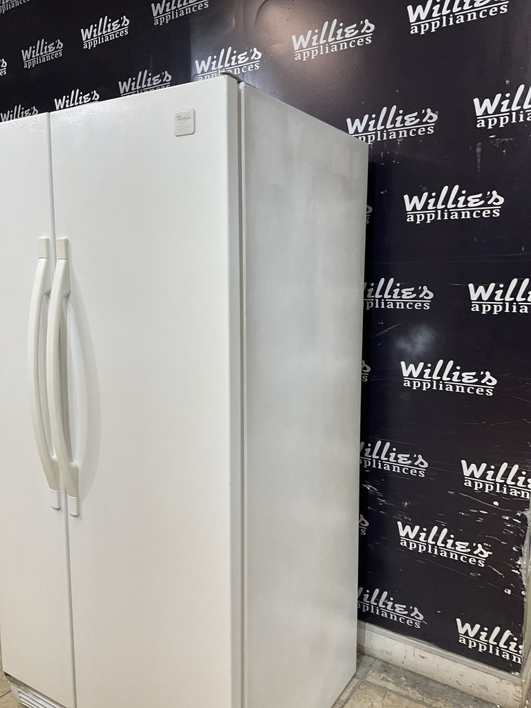 Whirlpool Used Refrigerator Side by Side 33x66 1/2” (White) 
