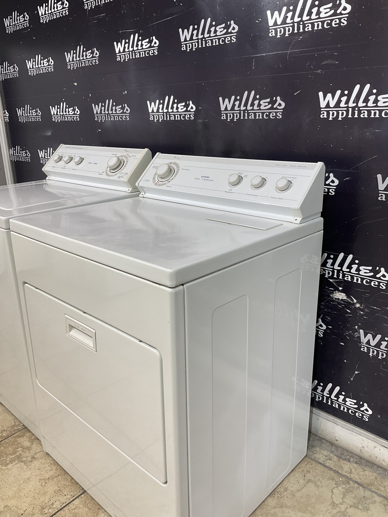Whirlpool Used Electric Set Washer/Dryer 220volts (30 AMP) 27/29inches {3 prong} (White) 