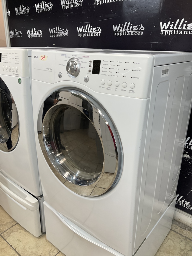 Lg Used Electric Set Washer/Dryer Front-load 27/27inches {4 prong}  (White) 