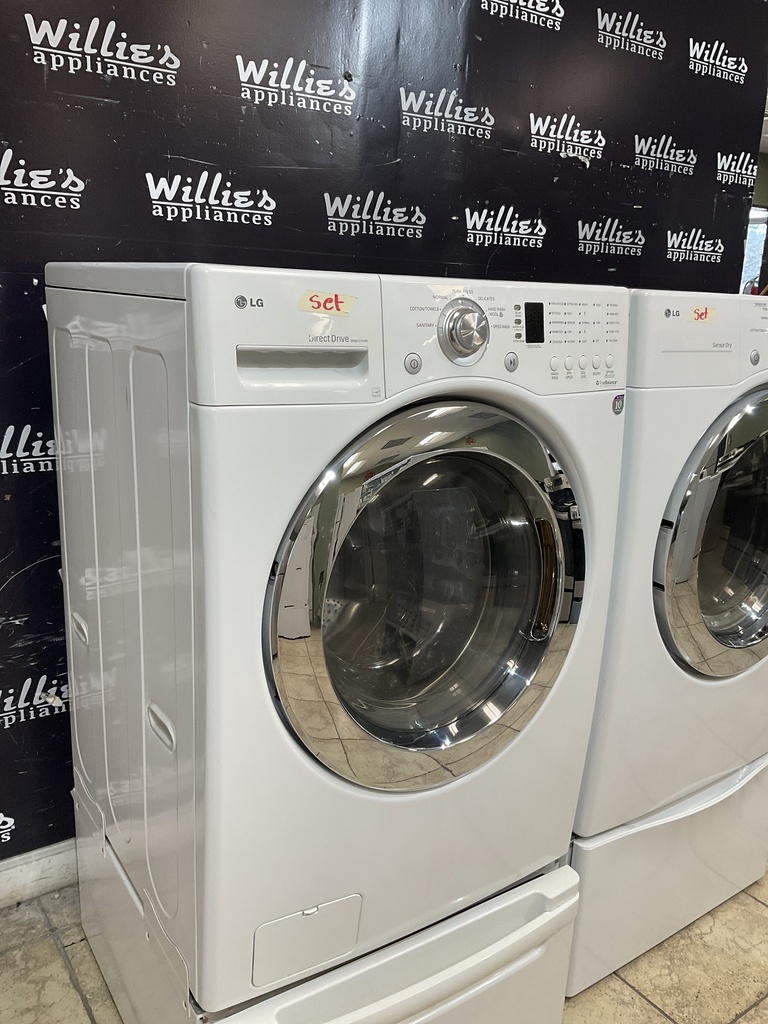 Lg Used Electric Set Washer/Dryer Front-load 27/27inches {4 prong}  (White) 