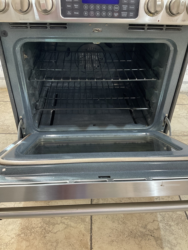 Ge Cafe Used Natural Gas Stove Double Oven 30inches (Stainless Steel) 