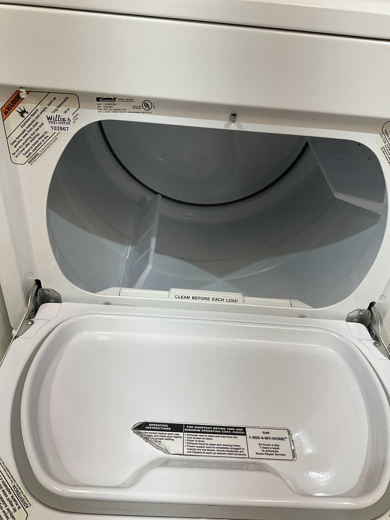 Kenmore Used Electric Set Washer/Dryer 220volts (30 AMP) 27inches {no cord} (White) 