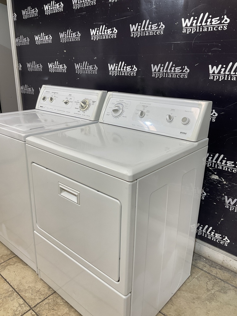 Kenmore Used Electric Set Washer/Dryer 220volts (30 AMP) 27inches {no cord} (White) 