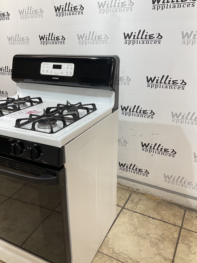 Hotpoint Used Natural Gas Stove 30inches (White/Black)
