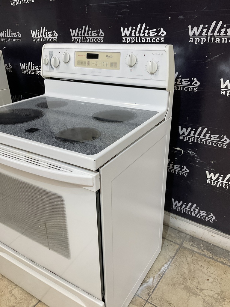 Whirlpool Used Electric Stove 220volts (40/50 AMP) 30inches {3 prong} (White) 
