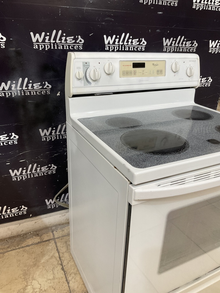Whirlpool Used Electric Stove 220volts (40/50 AMP) 30inches {3 prong} (White) 
