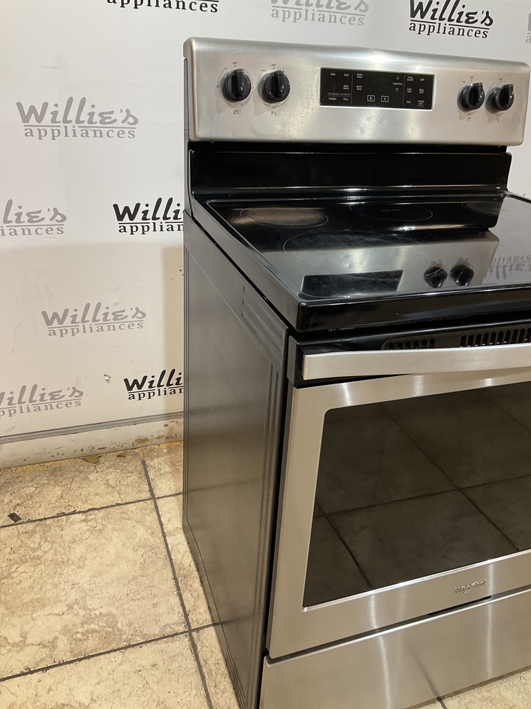 Whirlpool Used Electric Stove 220volts (40/50 AMP) 30inches {no cord} (Stainless Steel) 