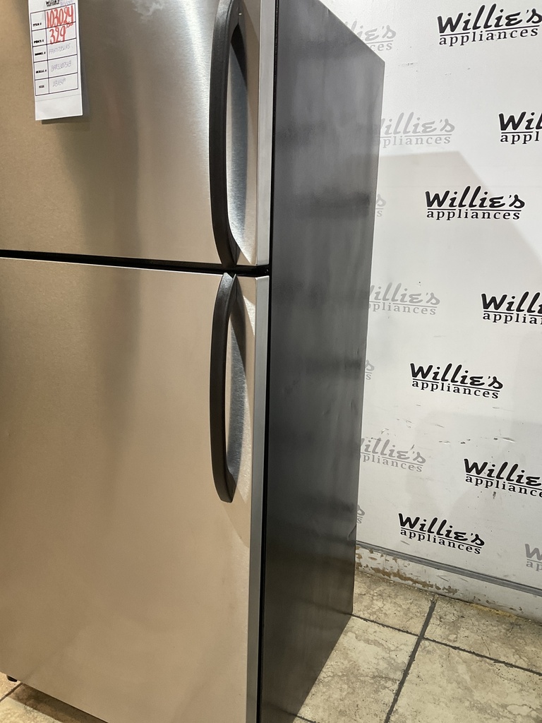 Frigidaire Used Refrigerator Top and Bottom 28x64 1/2” (Stainless Steel) 