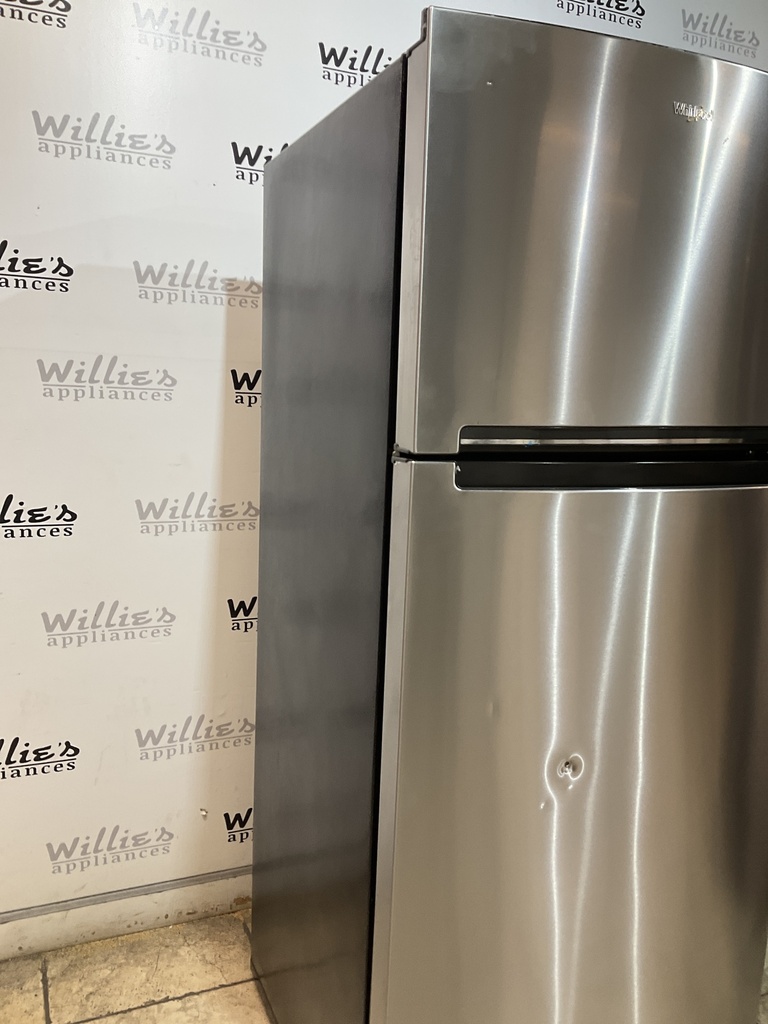 Whirlpool Used Refrigerator Top and Bottom 28x68 (Stainless Steel) 