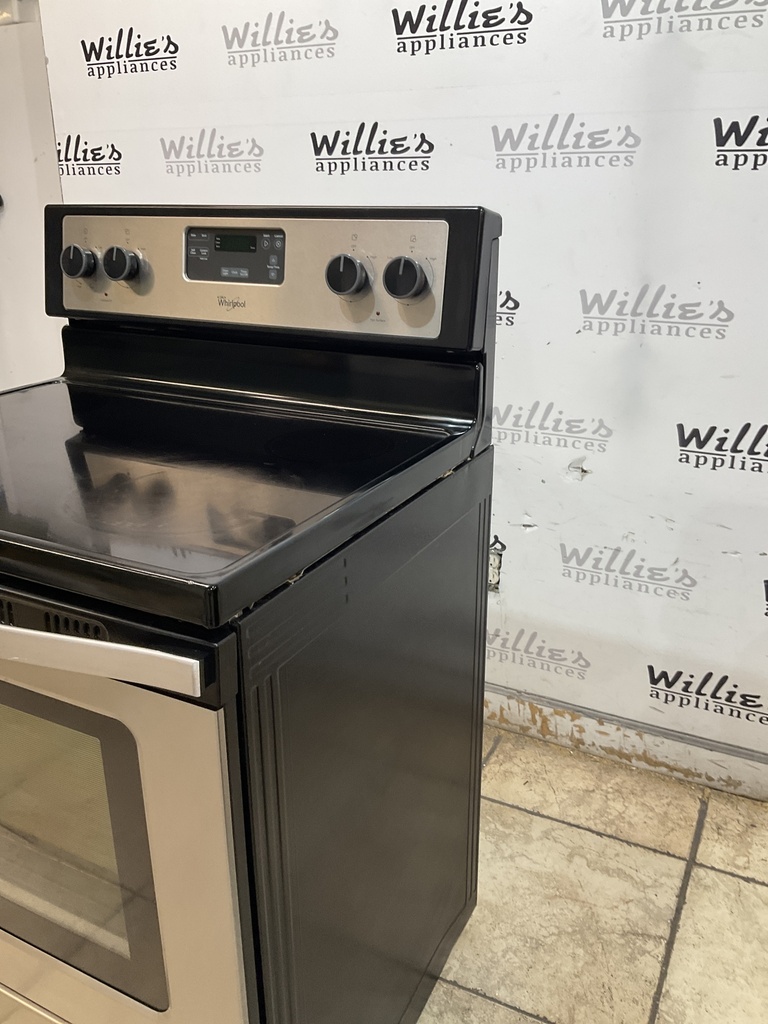 Whirlpool Used Electric Stove 220volts (40/50 AMP) 30inches {4 prong} (Stainless steel) 