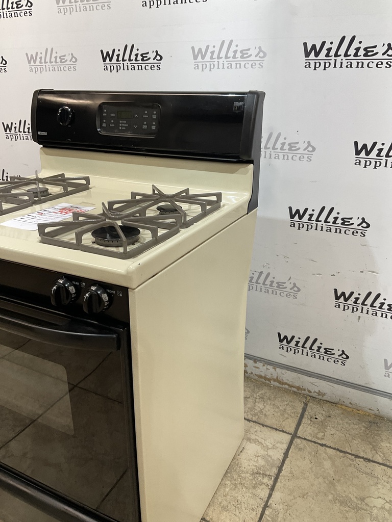 Kenmore Used Natural Gas Stove 30inches (Bisque/Black) 
