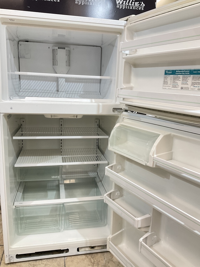 Whirlpool Used Refrigerator Top and Bottom 33x66 1/2” (White) 