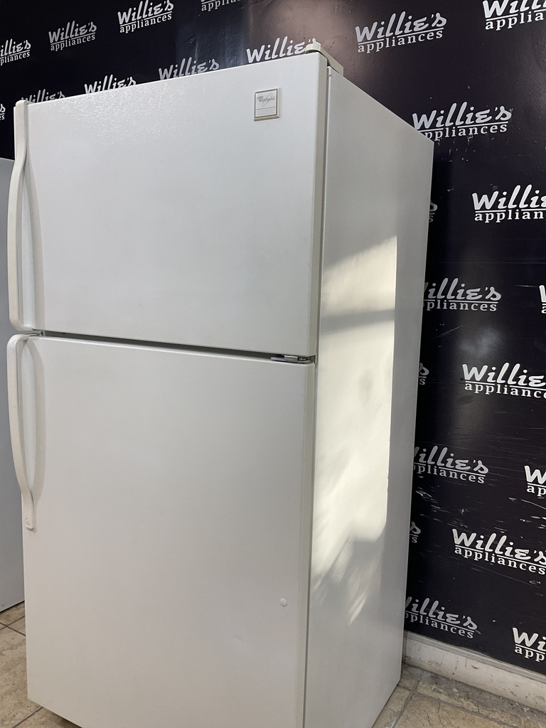Whirlpool Used Refrigerator Top and Bottom 33x66 1/2” (White) 