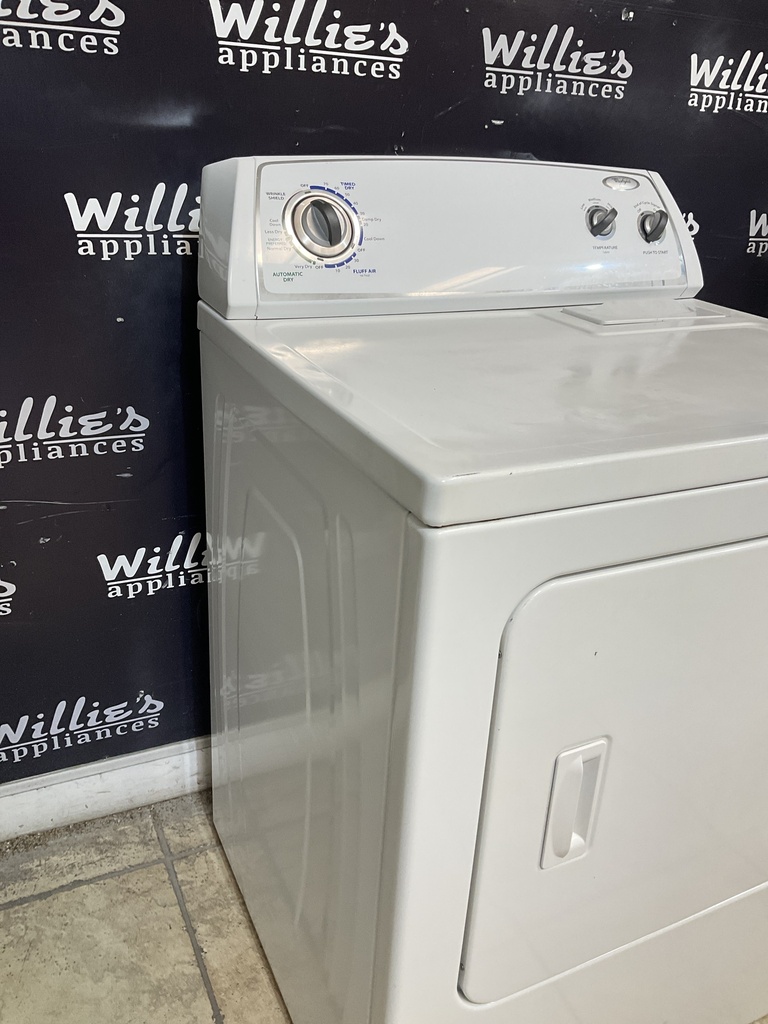 Whirlpool Used Electric Dryer 220volts (30 AMP) 27inches {no cord} (White)