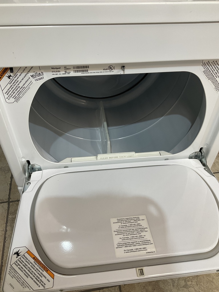 Whirlpool Used Electric Dryer 220volts (30 AMP) 27inches {3 prong} (White) 