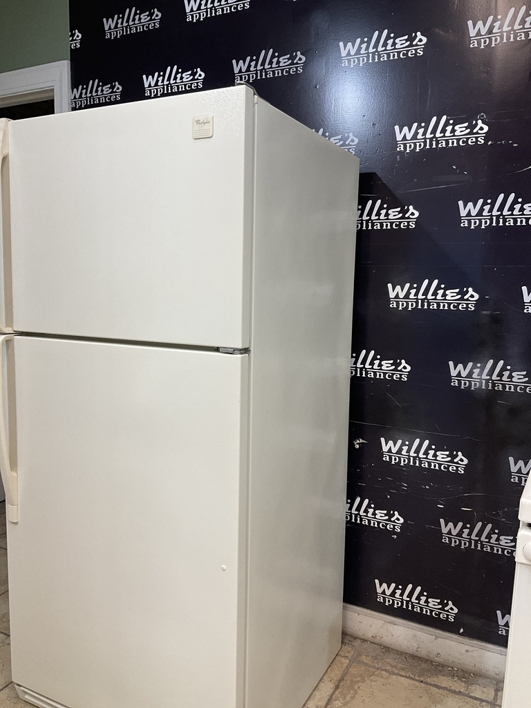 Whirlpool Used Refrigerator Top and Bottom 30x66 (Bisque) 