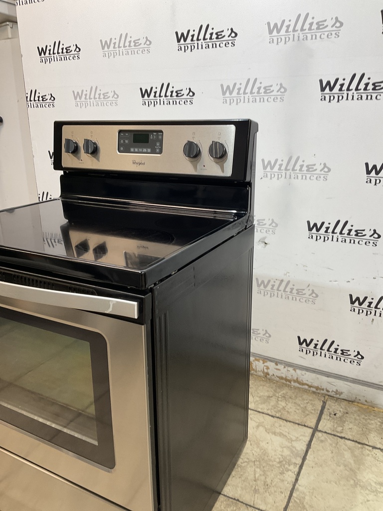 Whirlpool Used Electric Stove 220volts (40/50 AMP) 30inches {no cord} (Stainless Steel) 