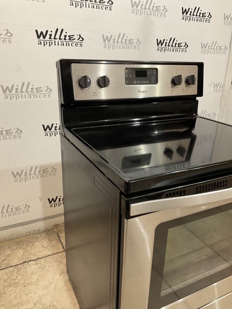 Whirlpool Used Electric Stove 220volts (40/50 AMP) 30inches {no cord} (Stainless Steel) 