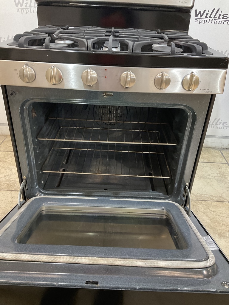Ge Used Natural Gas Stove Double Oven 30inches (Stainless Steel)