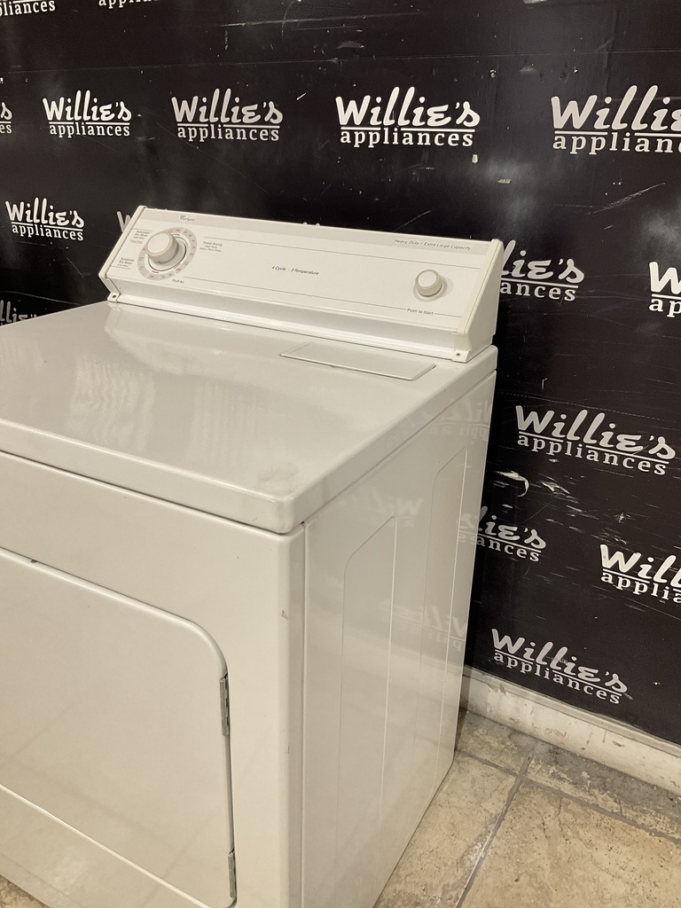 Whirlpool Used Electric Dryer 220volts (30 AMP) 29inches {no cord} (White)