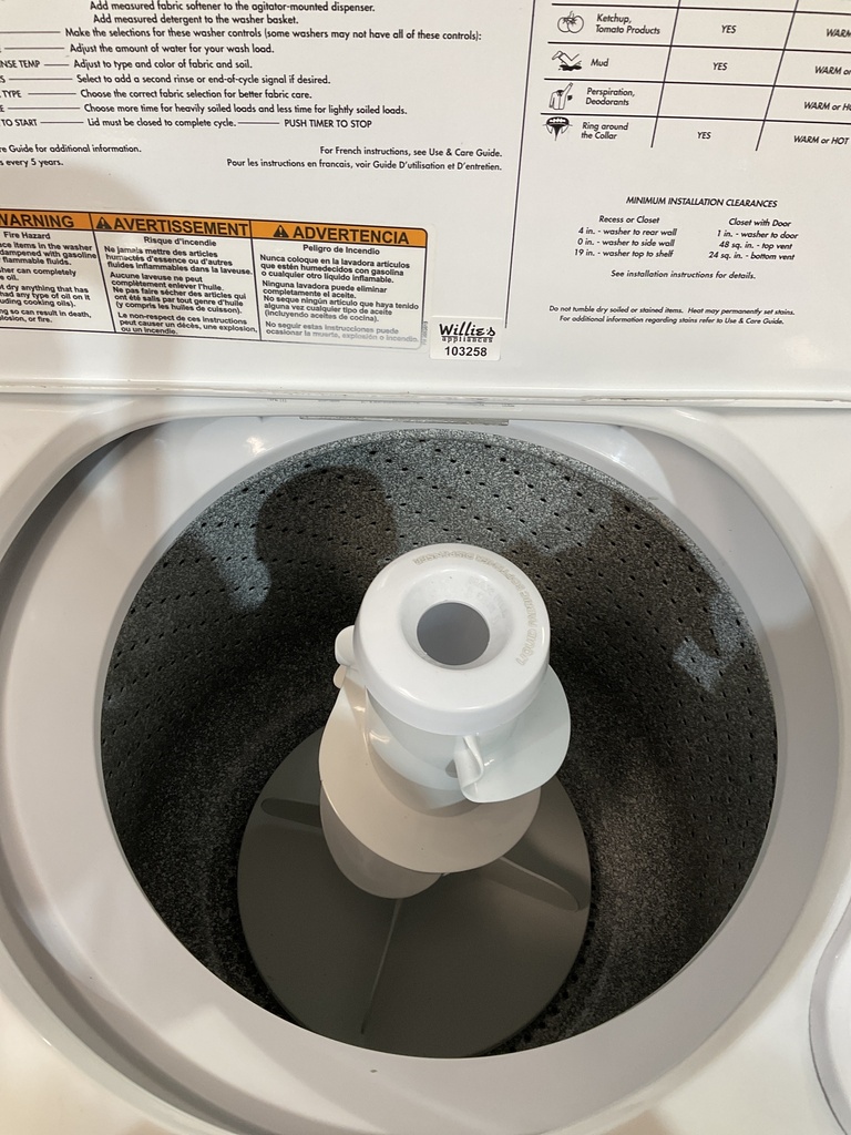 Whirlpool Used Washer Top-load 27inches (White) | Willie's Appliances ...