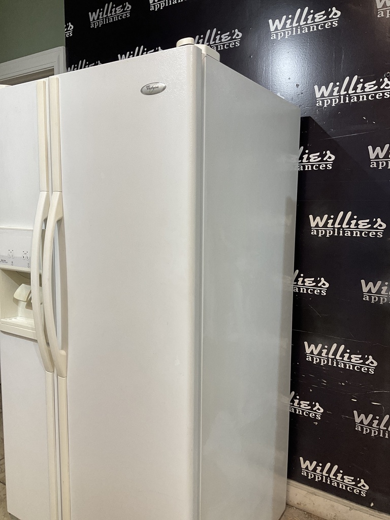 Whirlpool Used Refrigerator Side by Side 33 1/2” x 66 1/2” (White) 