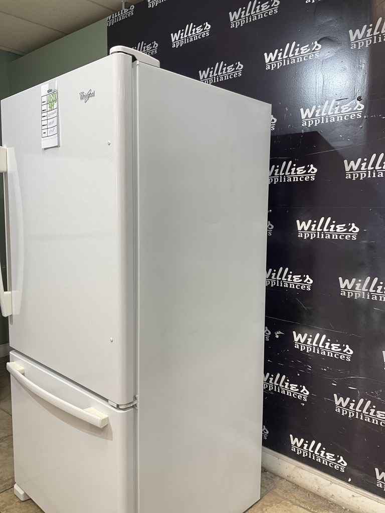 Whirlpool Used Refrigerator Top and Bottom Mount 32 1/2” x 69 1/2” (White)
