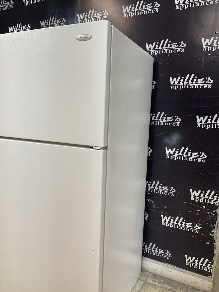 Whirlpool Used Refrigerator Top and Bottom 33x65 1/2” (White) 