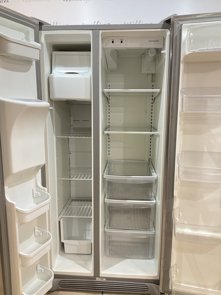 Frigidaire Used Refrigerator Side by Side 33 1/2” x 69 1/2” (Stainless Steel) 