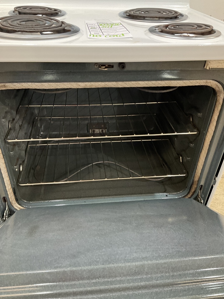 Whirlpool Used Electric Stove 220volts (40/50 AMP) 30inches {no cord} (White/Black) 