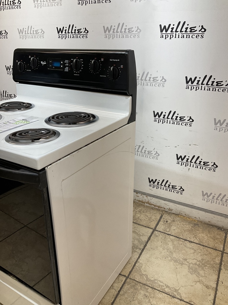Whirlpool Used Electric Stove 220volts (40/50 AMP) 30inches {no cord} (White/Black) 