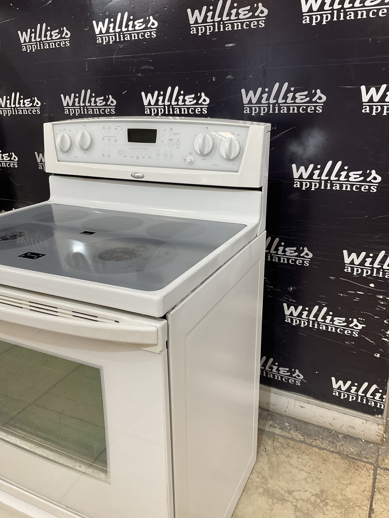 Whirlpool Used Electric Stove 220volts (40/50  AMP) 30inches {no cord} (White) 