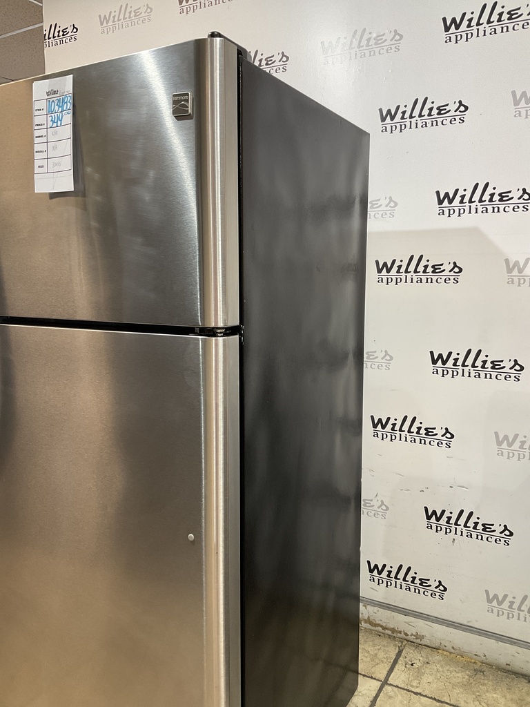 Kenmore Used Refrigerator Top and Bottom 30x66 (Stainless Steel) 