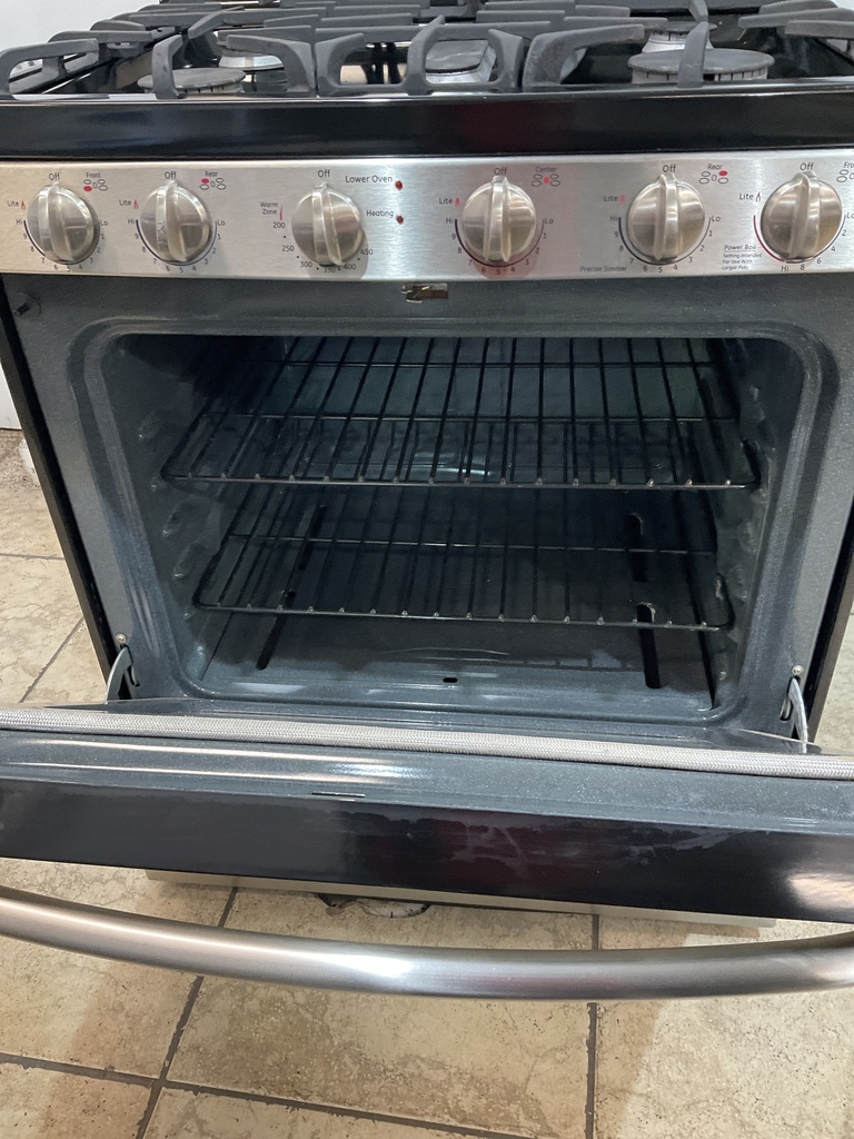 Ge Used Natural Gas Stove Double Oven 30inches (Stainless Steel) 
