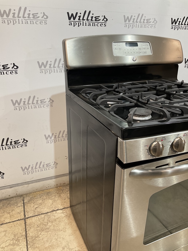 Ge Used Natural Gas Stove Double Oven 30inches (Stainless Steel) 