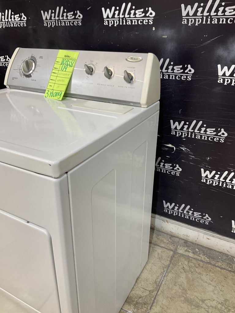 Whirlpool Used Electric Dryer 220volts (30 AMP) 29inches {3 prong} (White) 
