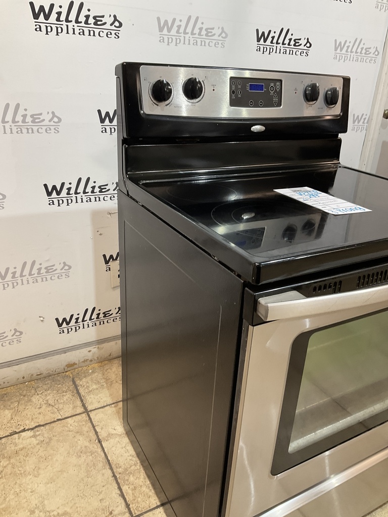 Whirlpool Used Electric Stove 220volts (40/50 AMP) 30inches {3 prong} (Stainless steel) 