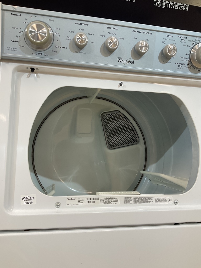 Whirlpool Used Natural Gas Unit Stackable 27x72 1/2” (White) 