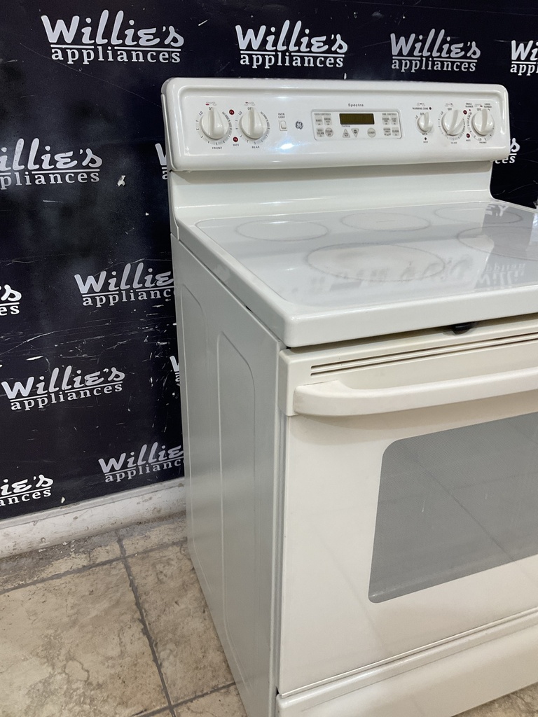 Ge Used Electric Stove 30inches {no cord} (Bisque)
