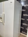 Whirlpool Used Refrigerator Side by Side 36x69 1/2” (White) 