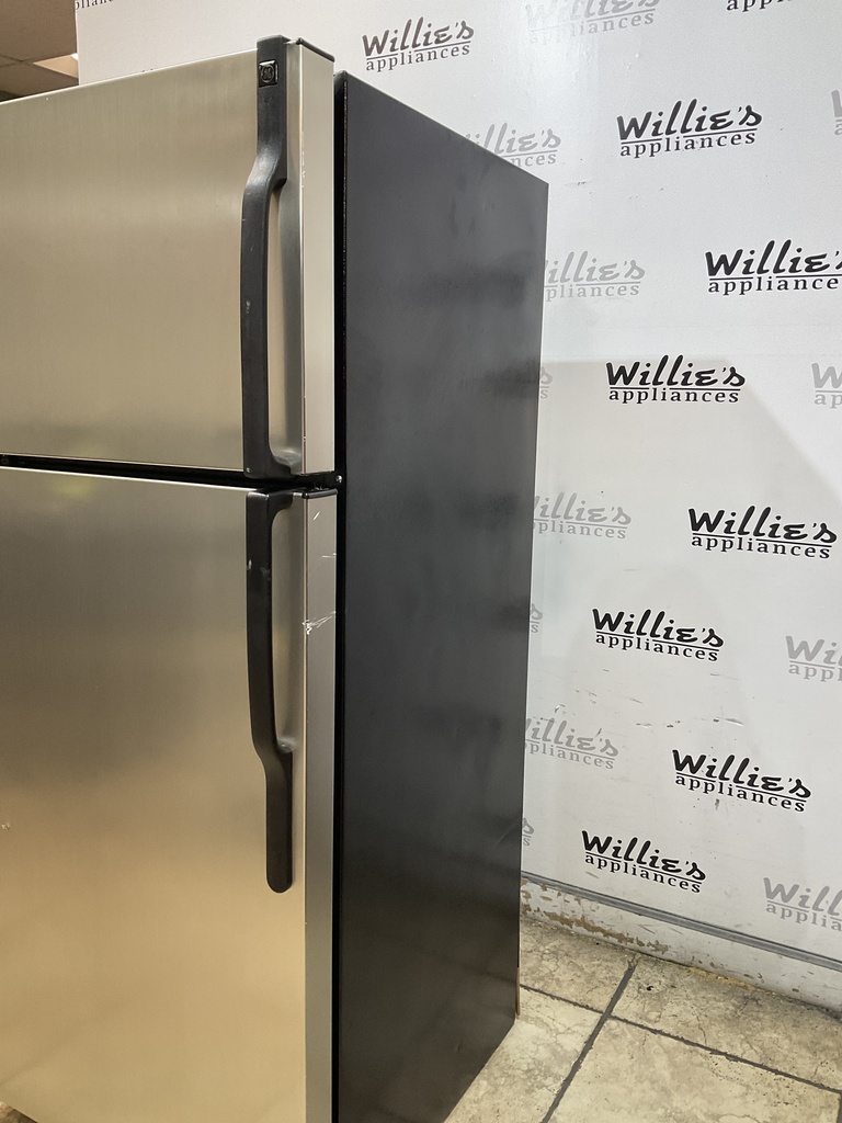 Ge Used Refrigerator Top and Bottom 28x64 1/2” (Stainless Steel) 