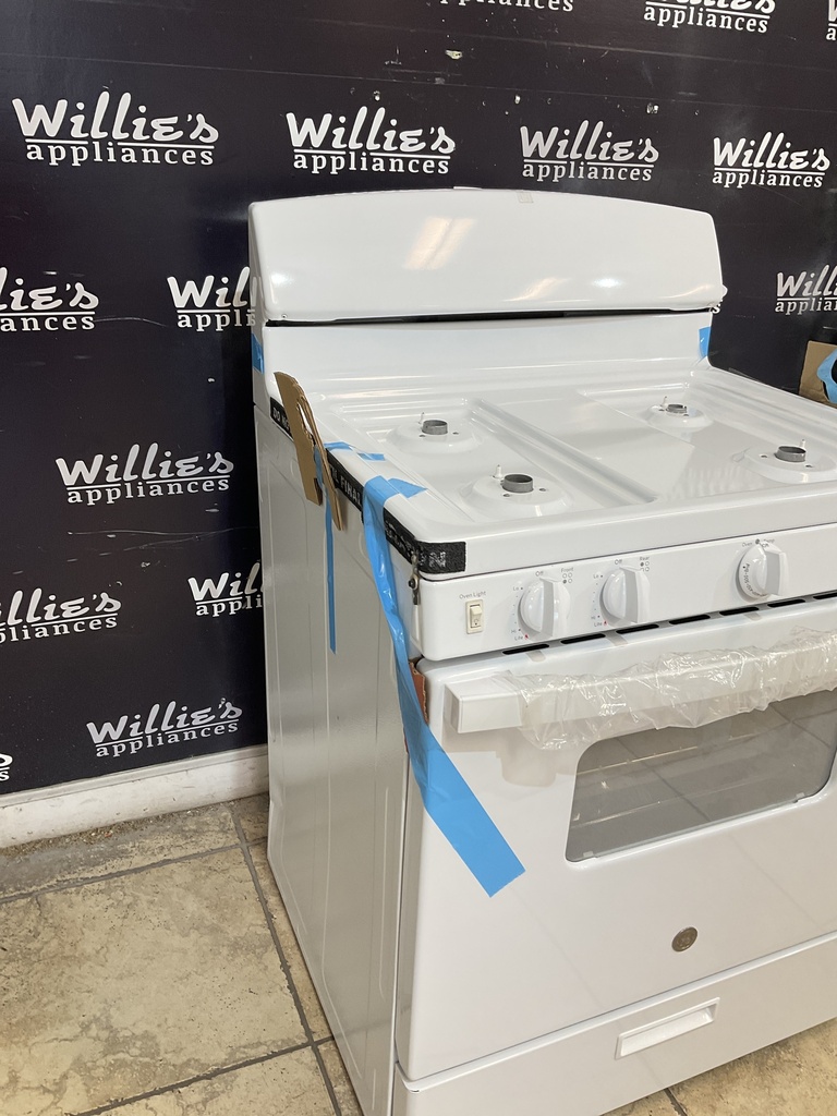 Ge Open Box Natural Gas Stove 30inches (White) 