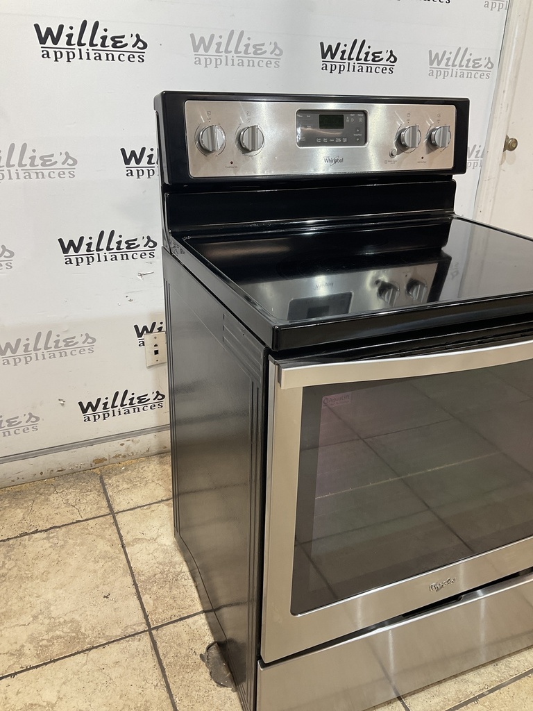 Whirlpool Used Electric Stove 220volts (40/50 AMP) 30inches {no cord} (Stainless Steel) 