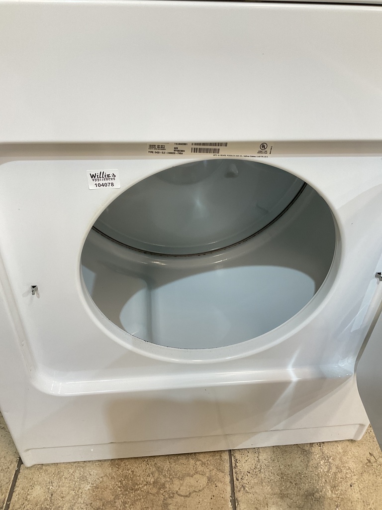 Kenmore Used Electric Dryer 220volts (30 AMP) 29inches {3 prong} (White) 